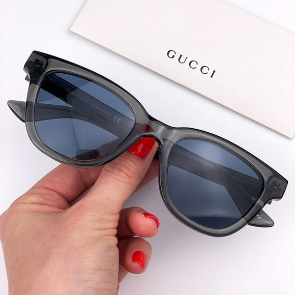 GUCCI GG1116S 003 Sunglasses Gray Blue Square Men Unisex - Picture 1 of 9